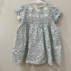 Kipp Blue Floral Bib Embroidered Dress